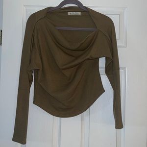 Free people brown long sleeve shirt